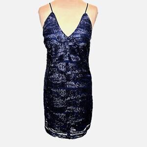 Lucy Paris Blue Sequin Mini Dress Size Medium